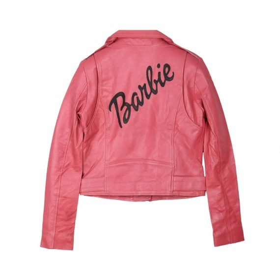 Women’s B G Cropped Pretty Pink Biker Leather Jacket