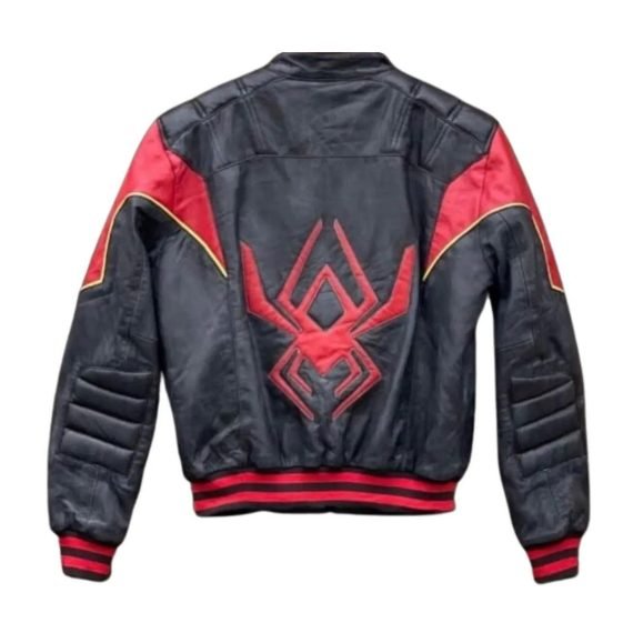 Black and Red Biker Leather Jacket