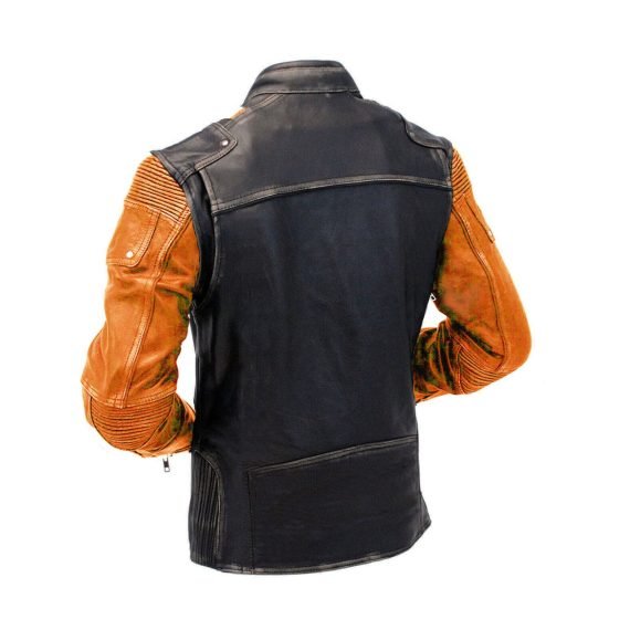 Brando Cafe Racer Combo Leather Jacket