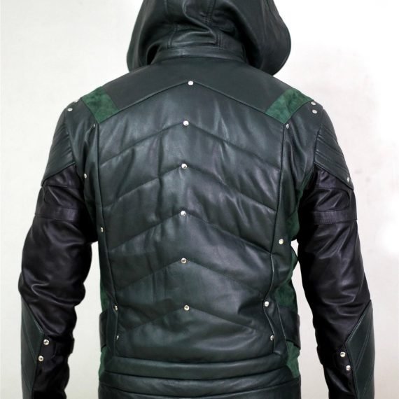 Comic Character, TV Series Cosplay Olive Green Hood Leather Coat