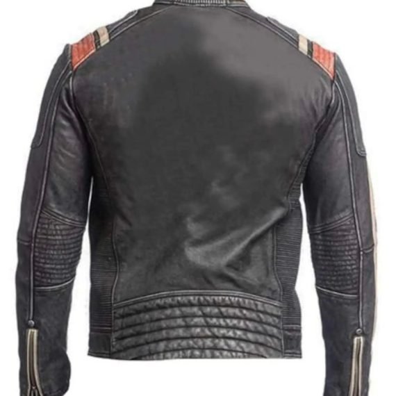 Mens Vintage Cafe Racer Leather Jacket