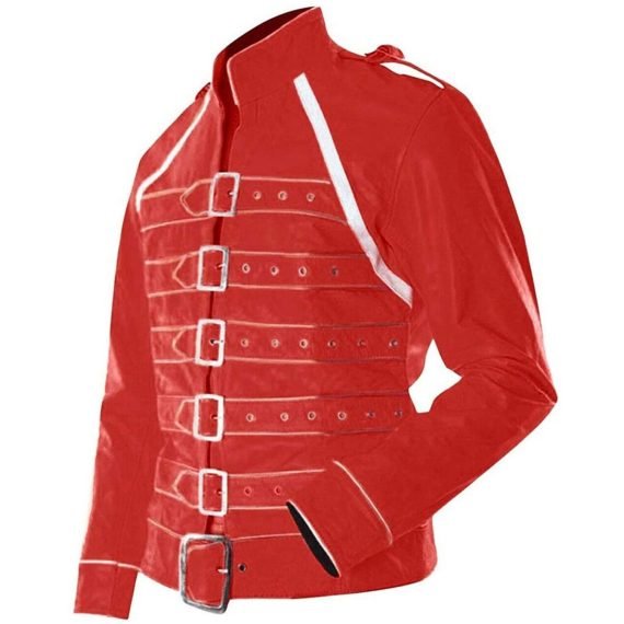 Concert Costume Jacket Handmade Belted Red Halloween Cosplay