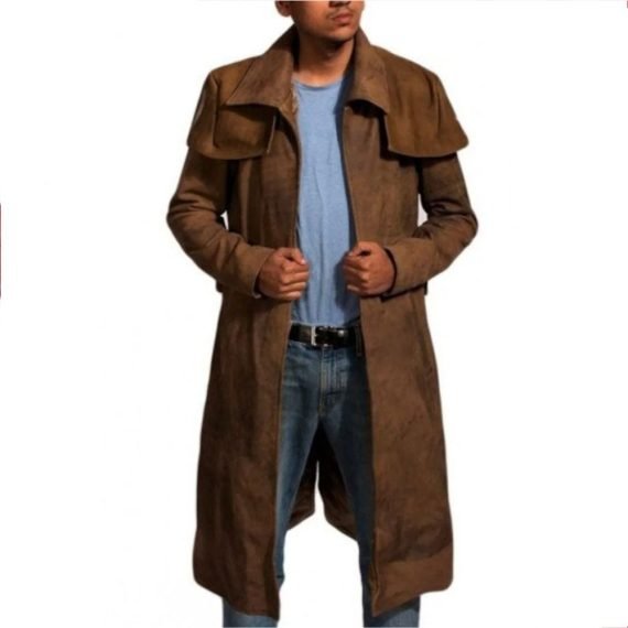 Duster Coat Brown Leather Long Jacket