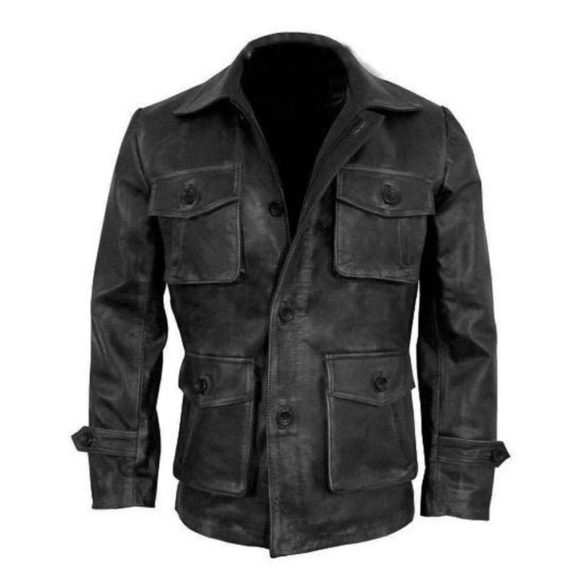 4 Flap Pockets Style Vintage Leather Jacket